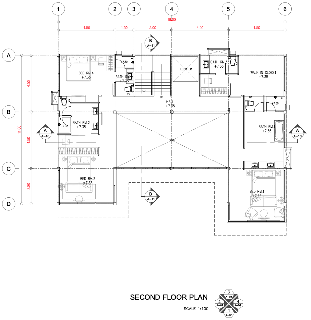Ocean Hills – Villa A – Floorplan Second Floor
