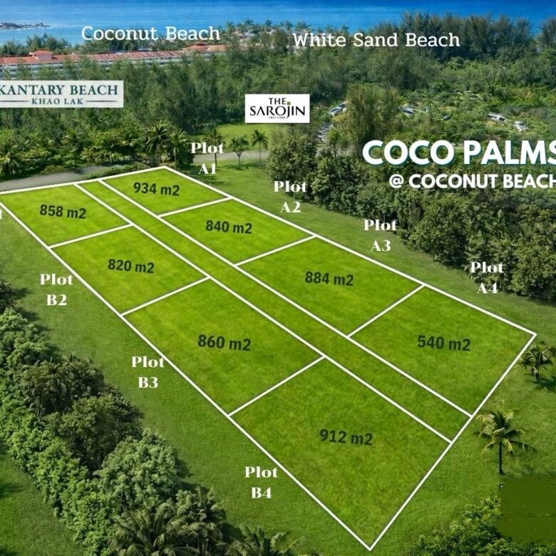 Prime Beachside Land Plots for Sale – Coco Palms Estate, Khao Lak, Phang Nga – Great Value!