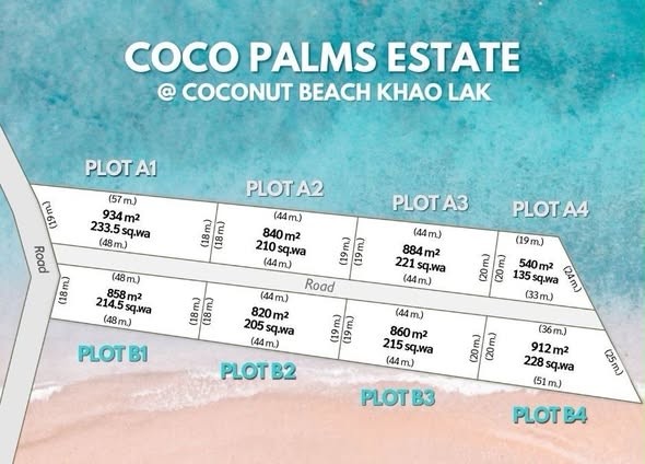 Prime Beachside Land Plots for Sale – Coco Palms Estate, Khao Lak, Phang Nga – Great Value!