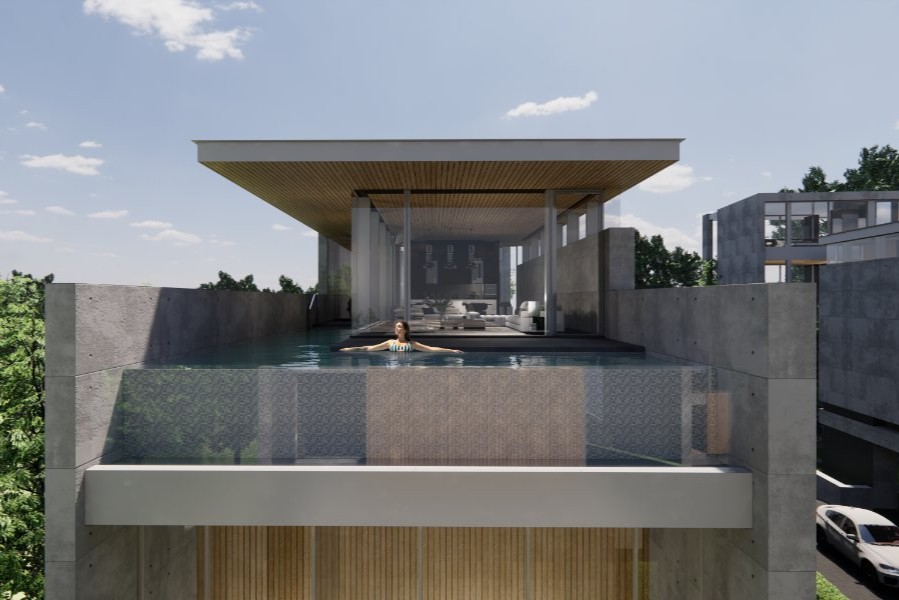 STR 0330 Type A Exterior view back to the front of the villa 6