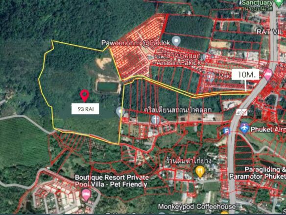 Prime 93 Rai Land for Sale in Thalang, Phuket – Rare Investment Opportunity with Mountain Views