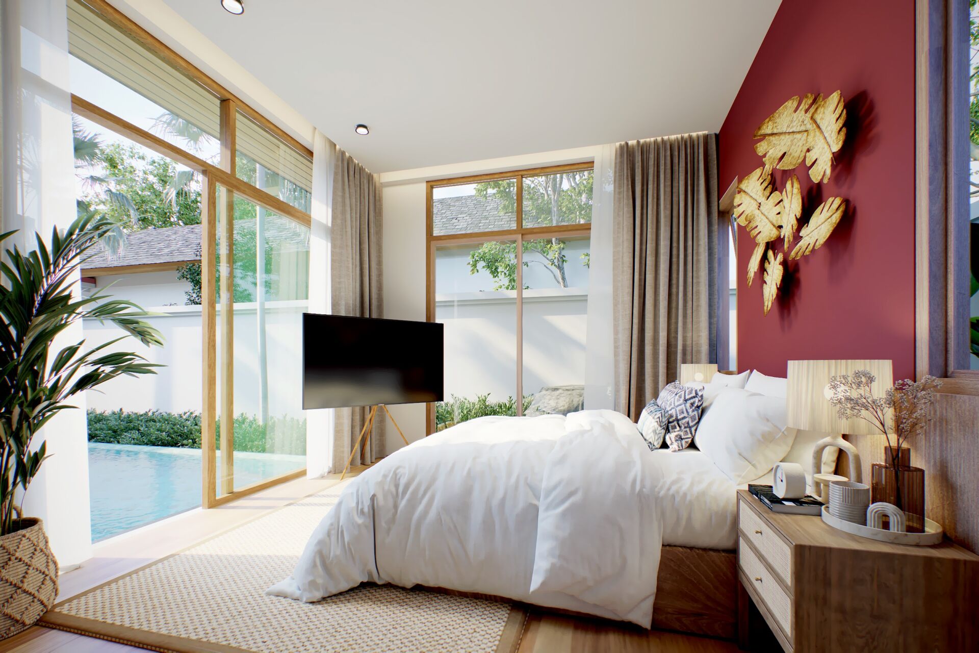 240312-2BR-IN07-MASTERBEDROOM PHUVISTA 3 Naiyang – Modern Balinese Luxury Pool Villas for Sale in Phuket