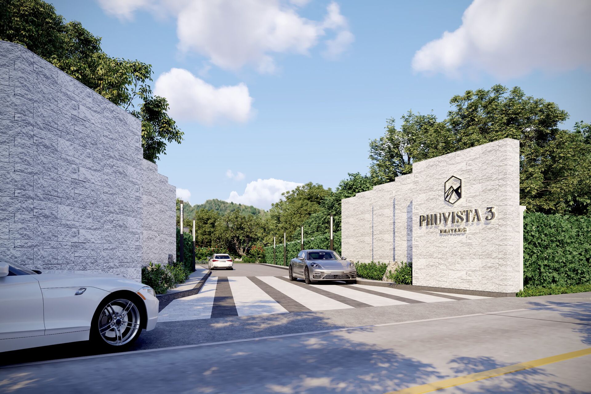 MAIN ENTRANCE PHUVISTA 3 Naiyang – Modern Balinese Luxury Pool Villas for Sale in Phuket