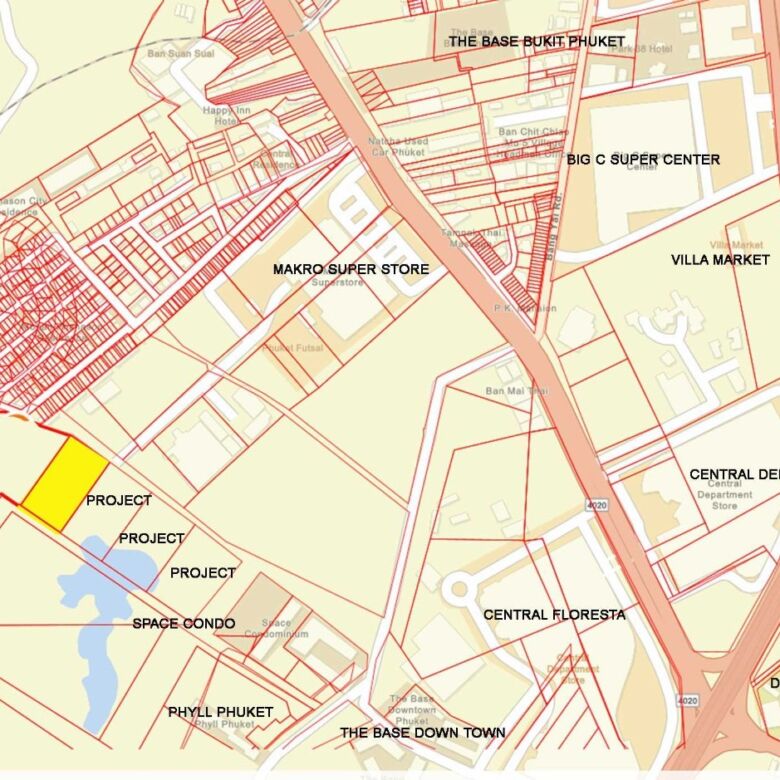 Prime 6-Rai Land for Condominium Development Near Central Shopping Mall, Phuket